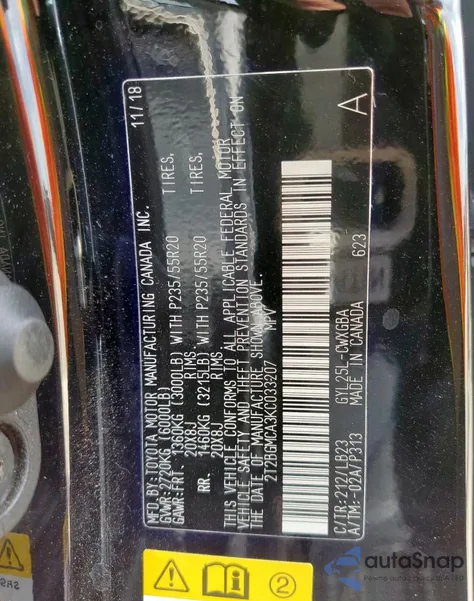 2019 Lexus Rx 450H Base z USA, uszkodzony, nr VIN 2T2BGMCA3KC033207